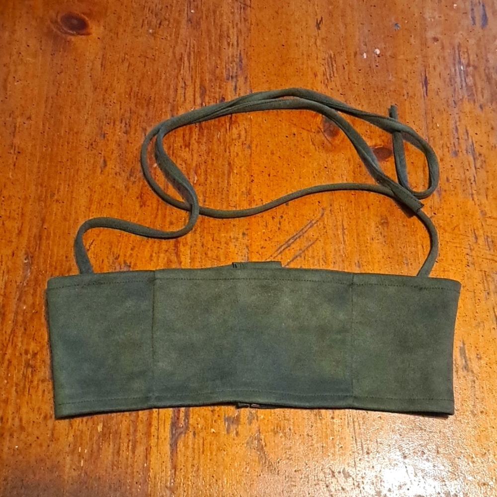 Olive/Hunter Green Bandeau Halter Top